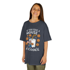 Kids Heavy Cotton™ Tee - "If You Give a Mouse a Cookie" - Fun Cartoon Shirt for Young Readers