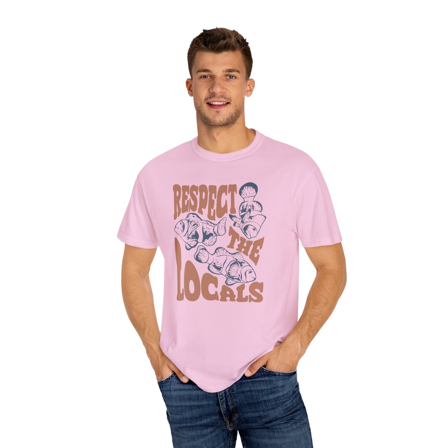 Clown Fish, Respect The Locals -  Graphic Unisex Garment-Dyed T-shirt