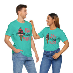 100 Days of School Unisex Tee | Elementary School, Ice Cream, Teacher Apparel
