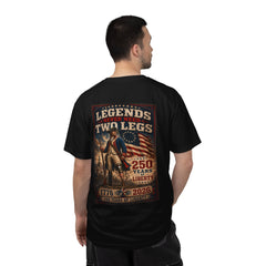 Amputee Patriotic 250th Anniversary T-Shirt — "Legends Never Need Two Legs" Vintage American Flag Tee