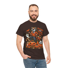 Freaky And Feral Halloween Raccoon! Graphic Unisex Heavy Cotton Tee