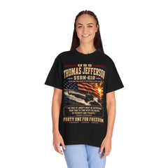USS Thomas Jefferson SSBN-618 Submarine - "Forty One for Freedom" Patriotic Navy Tee