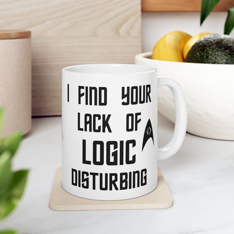 Star Trek Inspired Ceramic Mug — “I Find Your Lack of Logic Disturbing” (11oz/15oz)