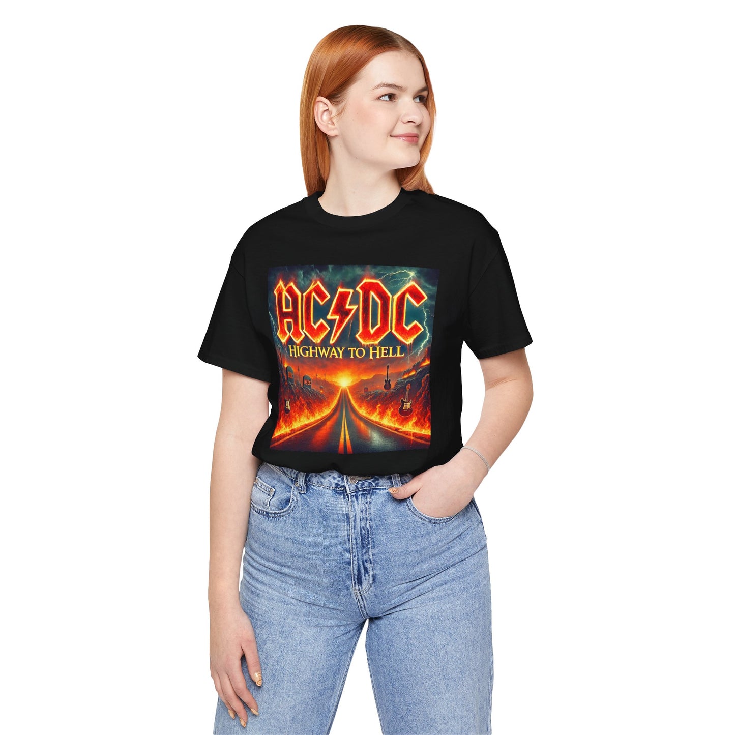 Inspired By AC DCs Highway To Hell - Graphic Unisex Jersey Short Sleeve Tee