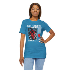 Heart Flower Tee - Nuturing Affection In The Garden Of Life - Positive Vibes Unisex Jersey Short Sleeve Tee