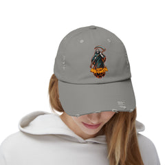 Grim Reaper Happy Halloween Unisex Distressed Cap