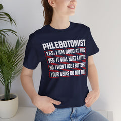 Phlebotomist Humor Tee, Funny Medical Shirt, Nurse Gift, Blood Tech Wear, Cute Phlebotomy Humor, Healthcare Apparel