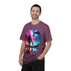 Bigfoot & Alien Nightscape T-Shirt — Sasquatch UFO Graphic Tee