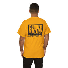 Akron Unisex Heavy Cotton Tee - Retro Dunder Mifflin Design for Nostalgic Fans