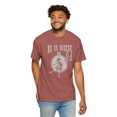 He Is Rizzin' Vintage Playing Basketball Shirt  -  Unisex T Shirt
