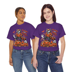 Freaky And Feral Halloween Raccoon! Graphic Unisex Heavy Cotton Tee