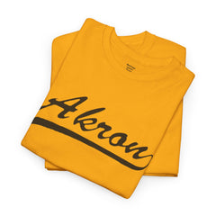 Akron Unisex Heavy Cotton Tee - Retro Dunder Mifflin Design for Nostalgic Fans