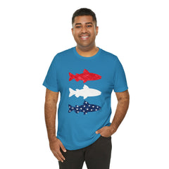 Patriotic Trout T-Shirt — Red White & Blue Fish Tee