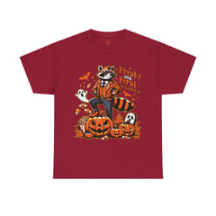 Freaky And Feral Halloween Raccoon! Graphic Unisex Heavy Cotton Tee