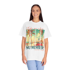 Summer Vibes Graphic T-Shirt - "Take Me Where Summer Never Ends"