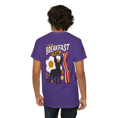 Breakfast Club Dog T‑Shirt — Retro Bacon & Eggs Graphic Tee