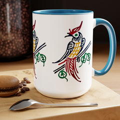 MAHJONG TILE Two-Tone Coffee Mugs, 15oz,mahjong gift,gift for gamer,board game gift,three image coffee mug,ceramic mahjong mug,gift for her