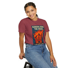 Funny I'm Not A Pyro I'm Just A Talking Head Music-Inspired Unisex T-Shirt - Burning Down the House Design