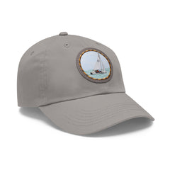 Hempstead Bay Sailing Club Leather Patch Dad Hat — Flying Scot Embroidered Round Patch