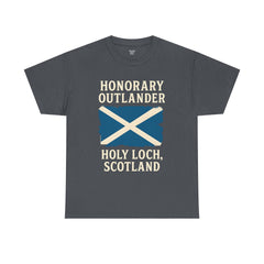 Honorary Outlander Heavy Cotton Tee, Holy Loch Scotland Shirt, Outlander Fan Gift, Casual Tee, Travel Souvenir, Unisex T-Shirt