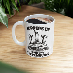 Flipping the Penguins Ceramic Mug — Funny Penguin Bird Lover Coffee Cup (11oz, 15oz)