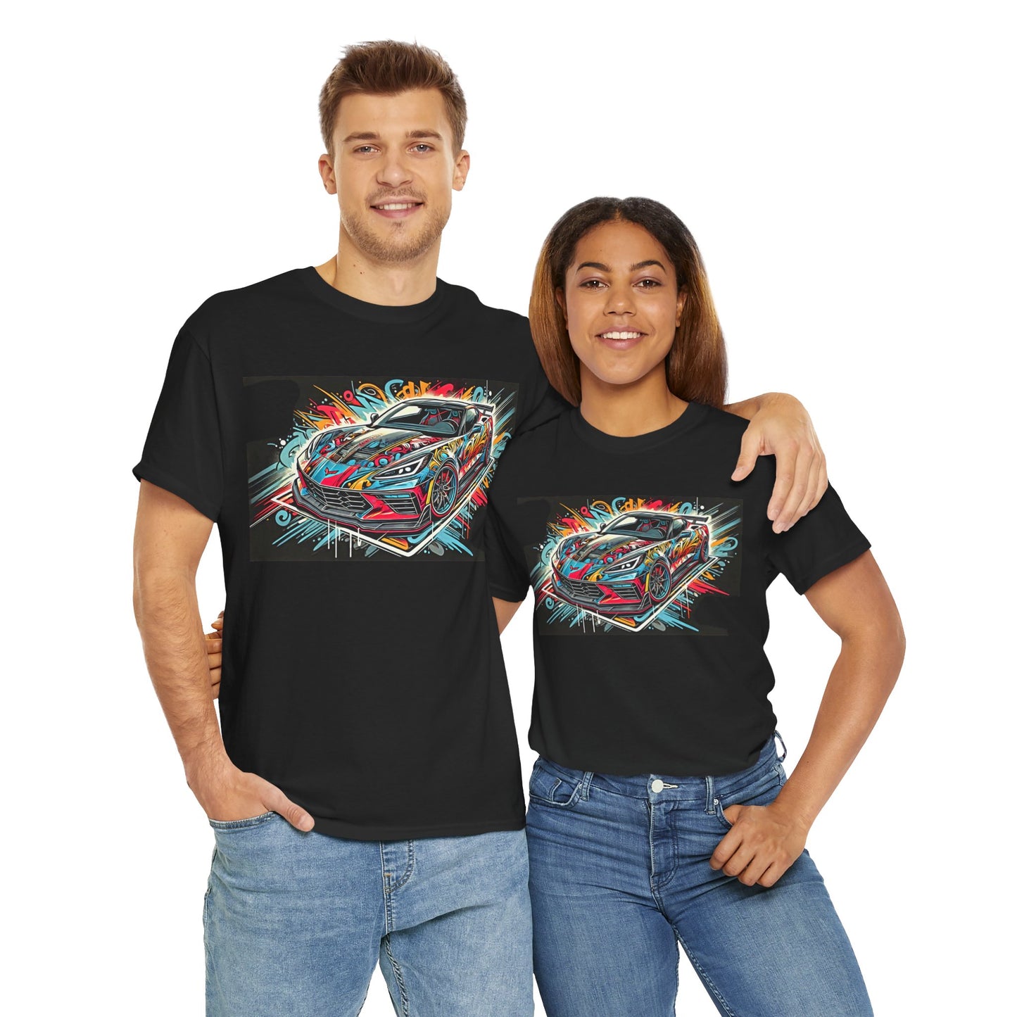 Graffiti Mania Chevy Corvette Stingray Graphic - Unisex Heavy Cotton Tee