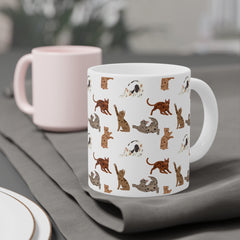 Playful Pets Ceramic Mug - Cute Cat and Dog Design for Animal Lovers