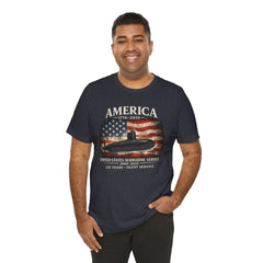 America 250th Submarine 125th Flag T-Shirt — Vintage USA Military Tee