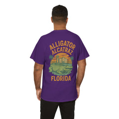 Alligator Alcatraz Unisex Heavy Cotton Tee, Florida Souvenir Shirt, Travel Gift, Vintage Style Tee, Nature Lover Apparel