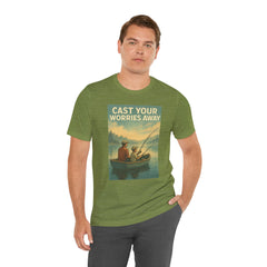 Relaxing Fishing Tee - Cast Your Worries Away, Unisex Casual Shirt, Perfect Gift for Dad, Outdoor Lovers, Fishing Trips, Summer Vibes