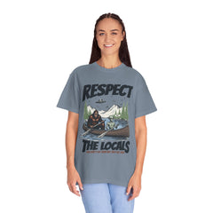 Bigfoot and Alien Outdoor Canoe Adventure - Respect The Locals T-Shirt