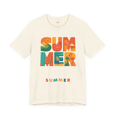 Summer Graphic Tee — Colorful Tropical "SUMMER" Typography T-Shirt