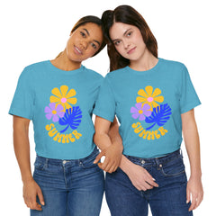 Summer Floral Tee — Retro Flowers & Monstera Design