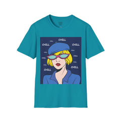Chill Girl Unisex Softstyle T-Shirt  Pop Art Girl Wearing Sunglasses