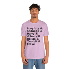 The Outsiders Shirt, Greasers Characters Shirt, Unisex Jersey Short Sleeve Tee