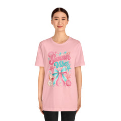Summer Vibes Tee — Pastel Seashell Bow Beach T-Shirt