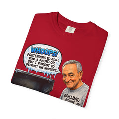Grill Master Grandpa Funny BBQ T-Shirt — "Whoops! Pretending to Grill for a Photo" Graphic Tee