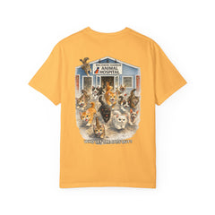 Lauren McGowan Front Logo Back Graphic Baldwin Harbor Animal Hospital "Who Let the Cats Out?" T Shirt