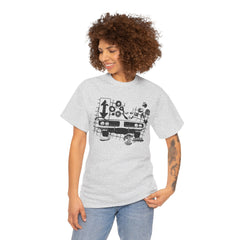 Abstract Retro Racing Car Unisex Heavy Cotton Tee | Perfect for Car Enthusiasts, Father's Day Gift, Casual Wear, Vintage Style, Unique Graphic Shirt