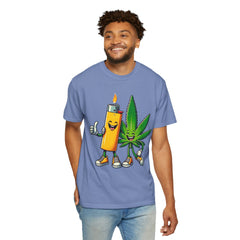 Vintage 'Lighter & Weed' Graphic T-Shirt — Relaxed Stoner/Cannabis Tee
