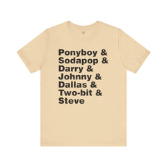 The Outsiders Shirt, Greasers Characters Shirt, Unisex Jersey Short Sleeve Tee