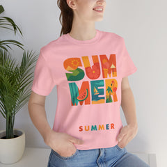 Summer Graphic Tee — Colorful Tropical "SUMMER" Typography T-Shirt
