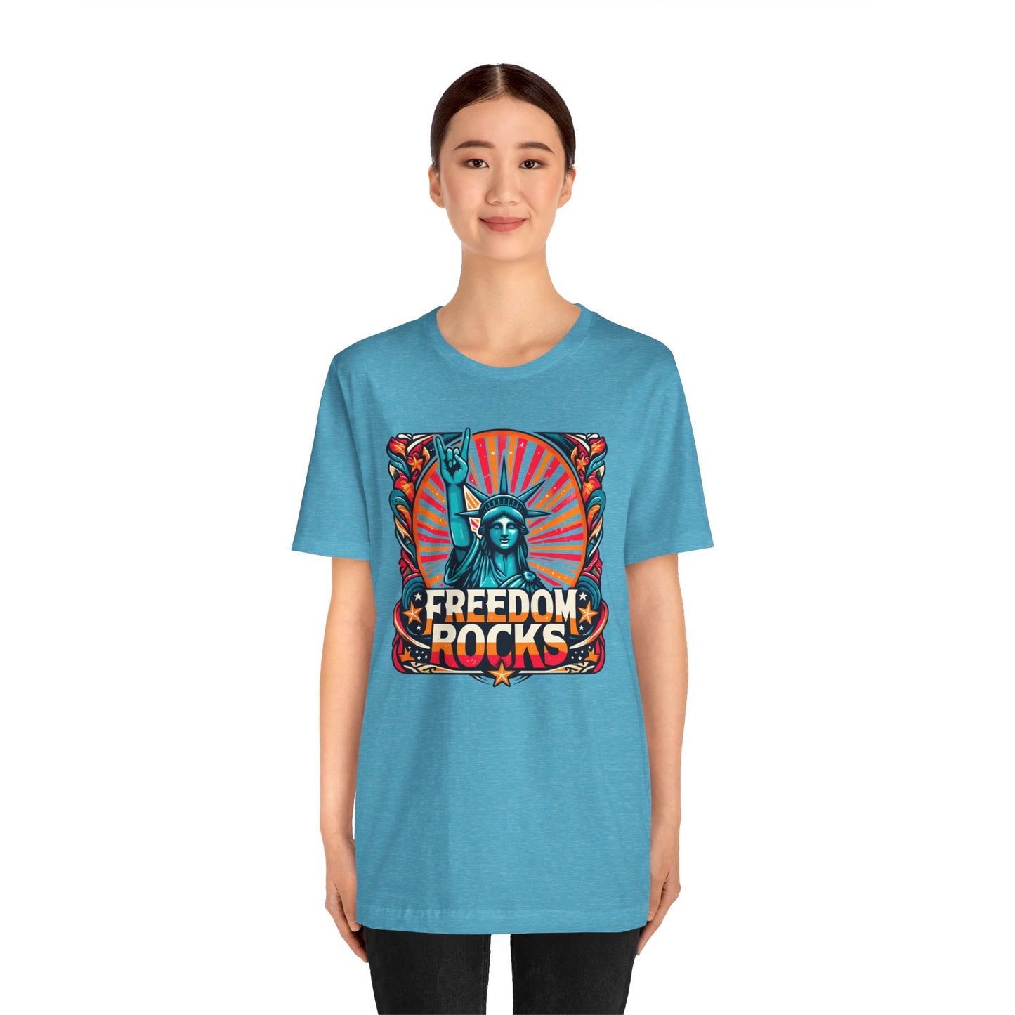 July 4th Statue Of Liberty Freedom - Graphic Unisex Short Sleeve Tee