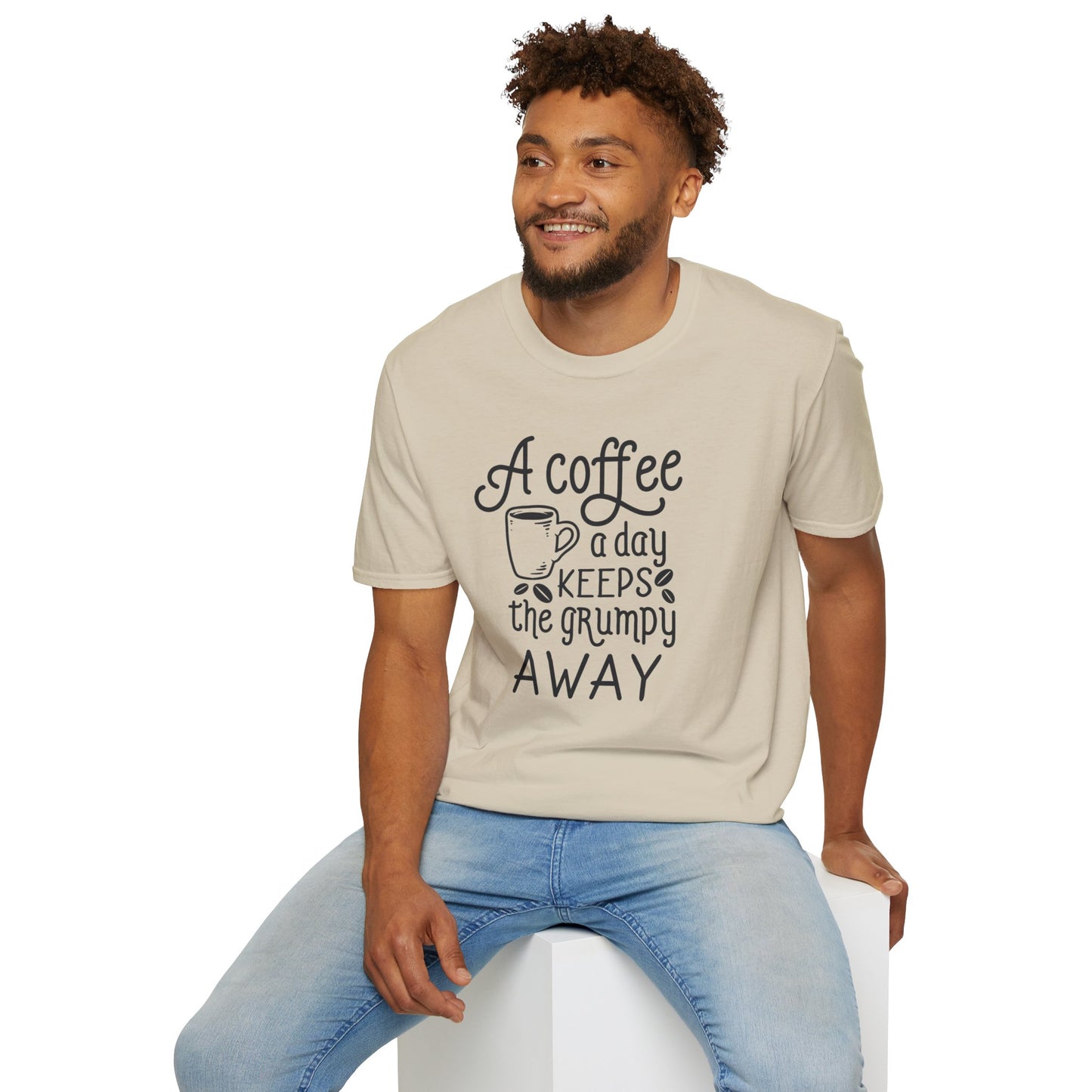 A COFFEE A Day Keeps The Grumpy Away Unisex Softstyle T-Shirt