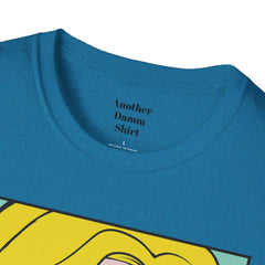 NO WORRIES Glass Wearing Pop Art Blonde Girl Unisex Softstyle T Shirt