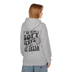 Volleyball Pullover Hoodie - Soft Serve Ice Cream Quote