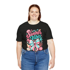 Summer Vibes Tee — Pastel Seashell Bow Beach T-Shirt