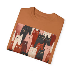 Cute Cat Print Unisex Garment-Dyed T-Shirt - Comfort Colors Soft Perfect for Animal Lovers and Casual Days