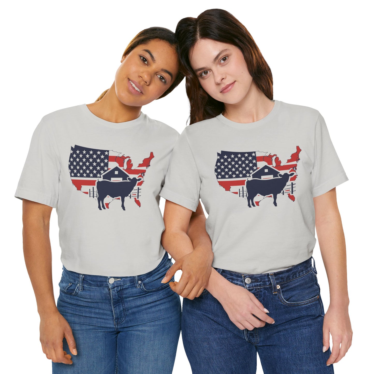 Red White and Blue Farmer Graphic, Unisex Jersey Short Sleeve Tee