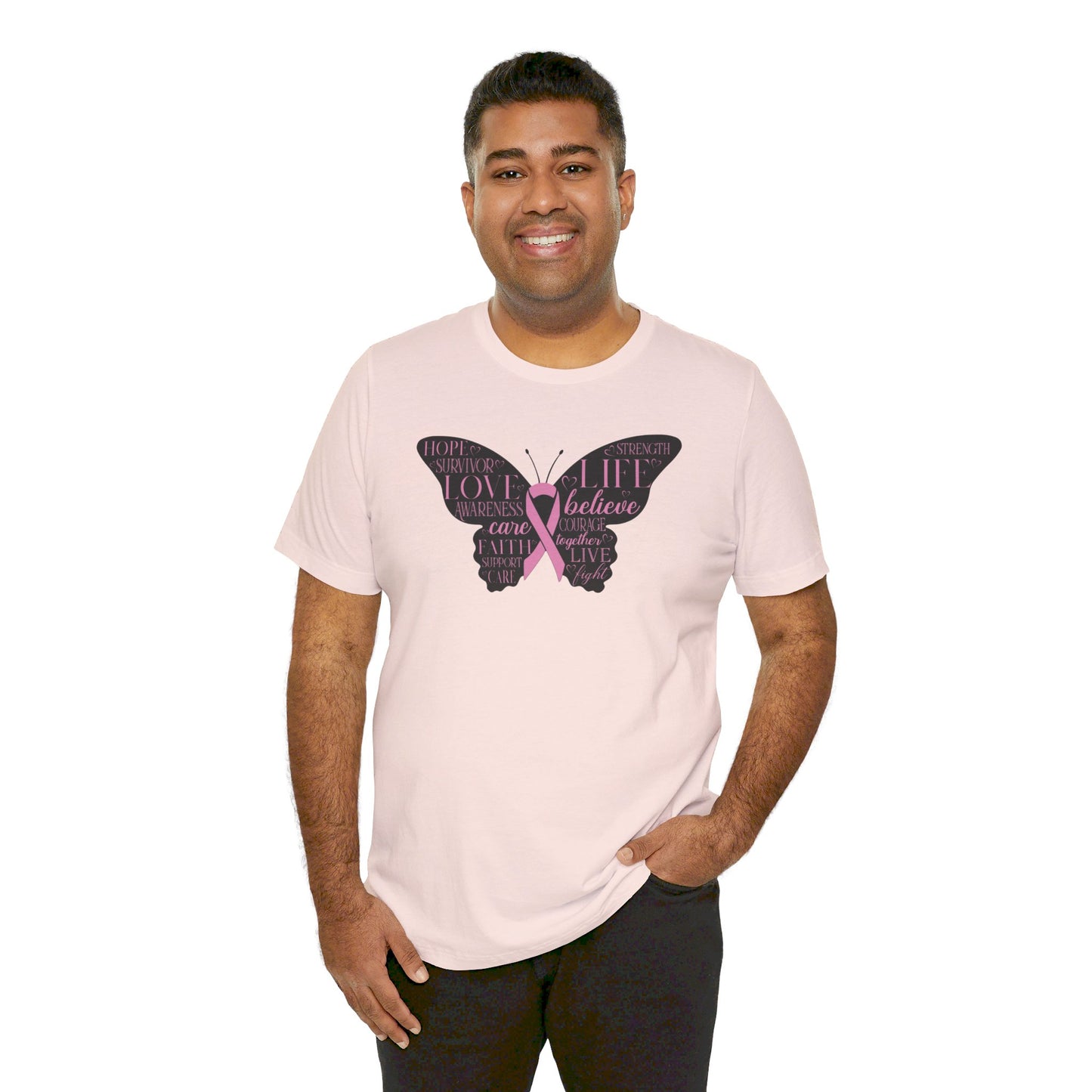 Butterfly Cancer Awareness and Survivor - Unisex Jersey Short Sleeve Tee